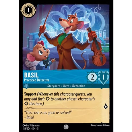 LORCANA バジル【コモン】 / Basil (Practiced Detective) - 153/204-EN-5(foil)