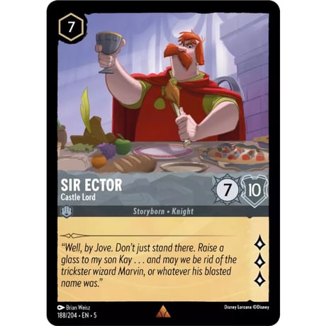 LORCANA エクター卿【レア】 / Sir Ector (Castle Lord) - 188/204-EN-5(foil)