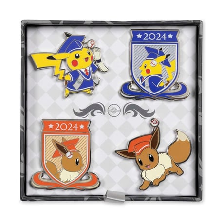 ポケモンセンター限定 卒業式 ピカチュウ 2024 ポケモンピン BOX (4個入り)【ピカチュウ&イーブイ】