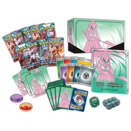 【箱潰れの場合があります】ポケモンカード Paradox Rift Elite Trainer Box (テツノブジン)(緑・桃色)