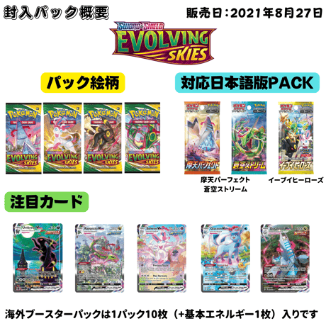 ポケモンカード Evolving Skies Pokémon Center Elite Trainer Box 【リーフィア・ブラッキー・サンダース・ブースター】
