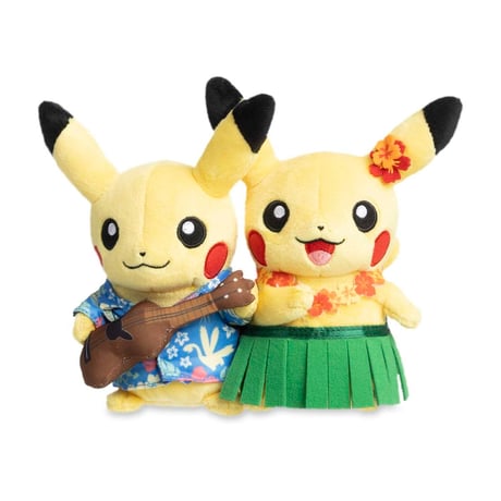 【外装破れの場合がございます】海外ポケモンセンター限定 トロピカル ピカチュウ ペアぬいぐるみ