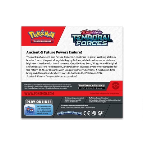 【箱潰れの場合があります】ポケモンカード Temporal Forces Booster Box (36 Packs)