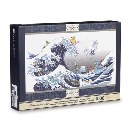 海外ポケモンセンター限定 Great Wave Pikachu & Friends 葛飾北斎 富嶽三十六景 神奈川沖浪裏 パズル (1000ピース)