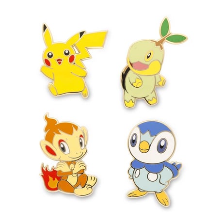 ポケモンセンター限定 ピカチュウ・ナエトル・ヒコザル・ポッチャマ ピン