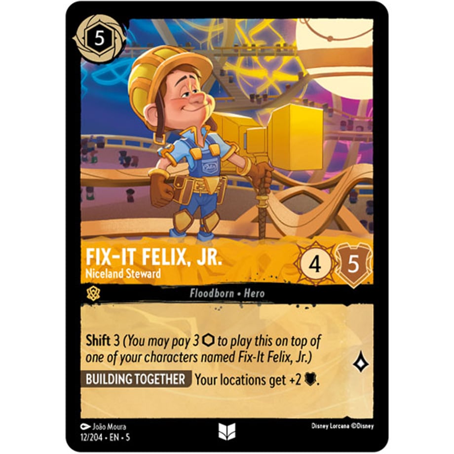 LORCANA フィックス・イット・フェリックスJr.【アンコモン】 / Fix‐It Felix, Jr. (Niceland Steward) - 12/204-EN-5