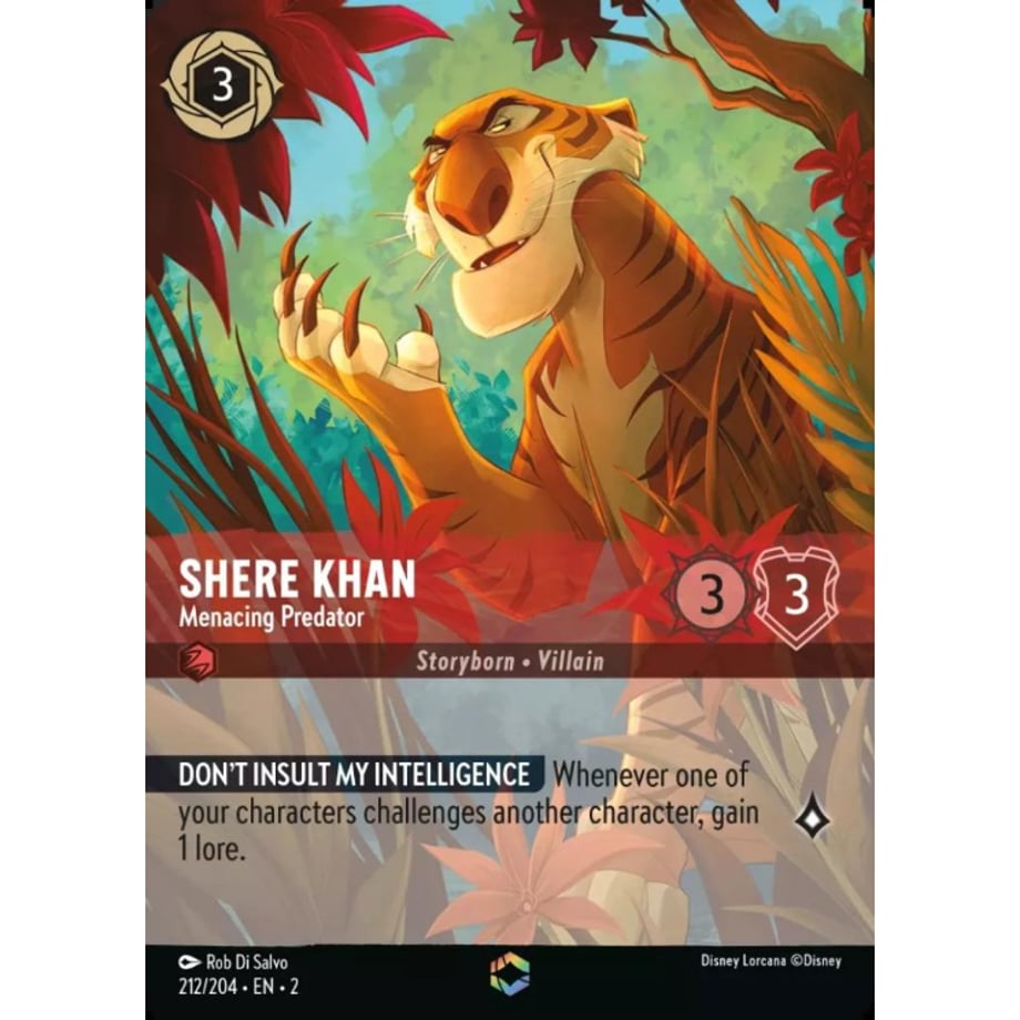 LORCANA シア・カーン【エンチャンテッド】 / Shere Khan (Menacing Predator) - 212/204-EN-2