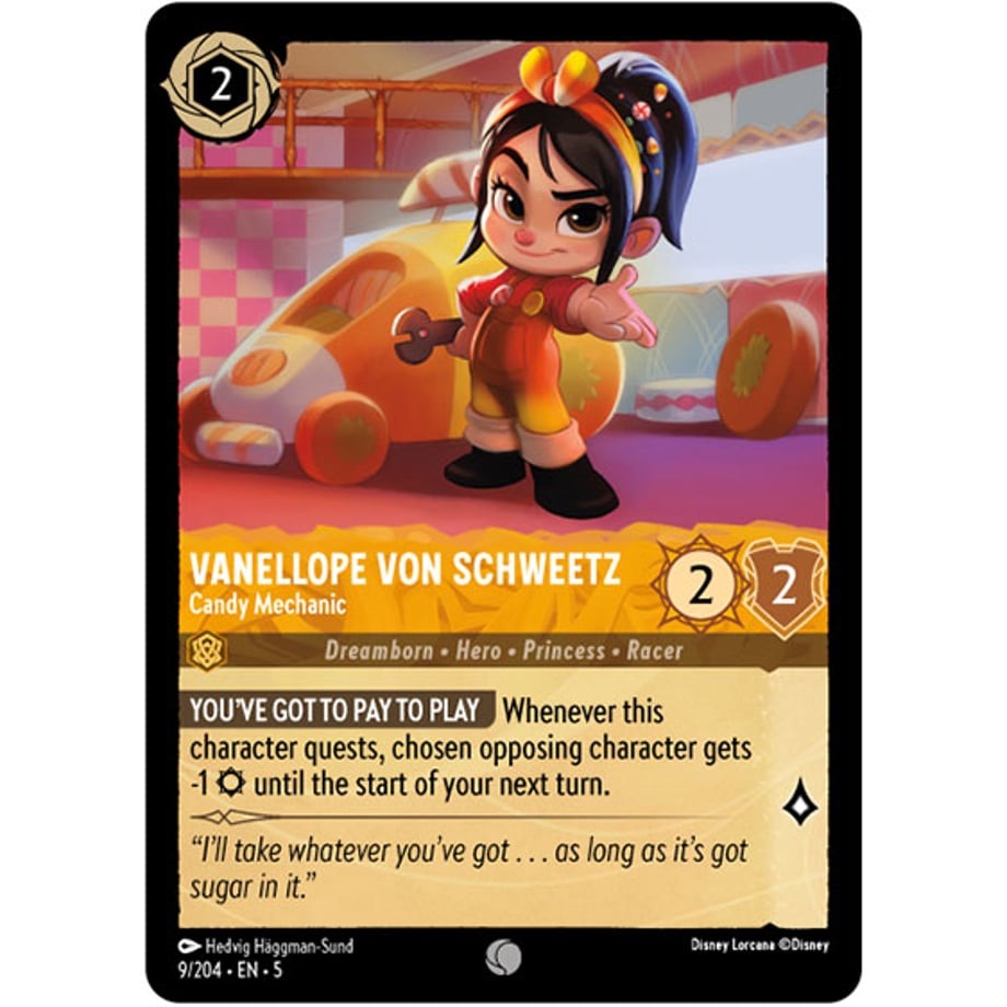 LORCANA ヴァネロペ・フォン・シュウィーツ【コモン】 / Vanellope von Schweetz (Candy Mechanic) - 9/204-EN-5
