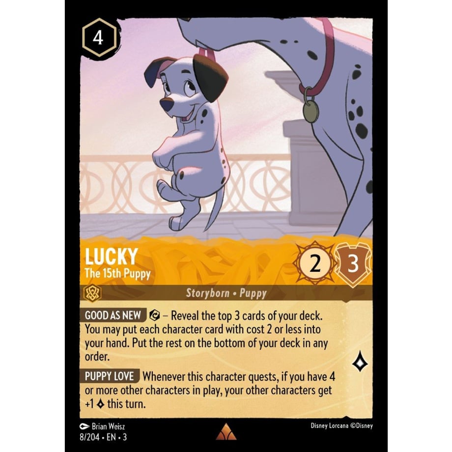 LORCANA ラッキー【レア】 / Lucky (The 15th Puppy) - 8/204-EN-3