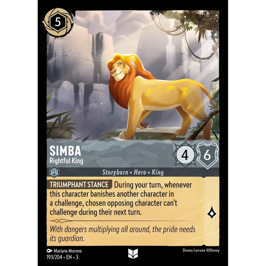LORCANA シンバ 【アンコモン】 / Simba (Rightful King) - 193/204-EN-3
