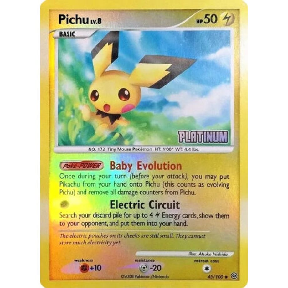 ピチュー【リバホロ】/ Pichu - Platinum Burger King Promos (45/100)
