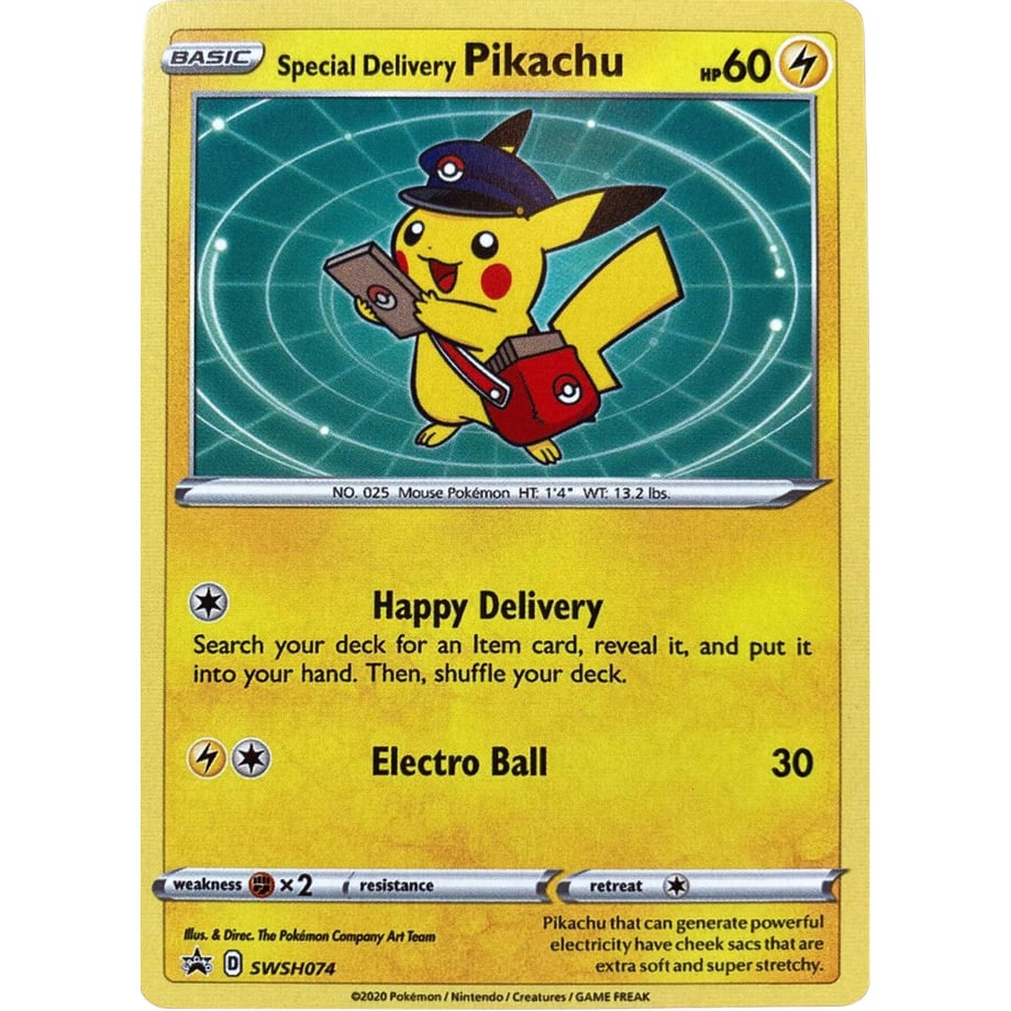 スペシャル デリバリー ピカチュウ【海外限定絵柄】 / Special Delivery Pikachu - Sword & Shield Promo Cards (SWSH074)