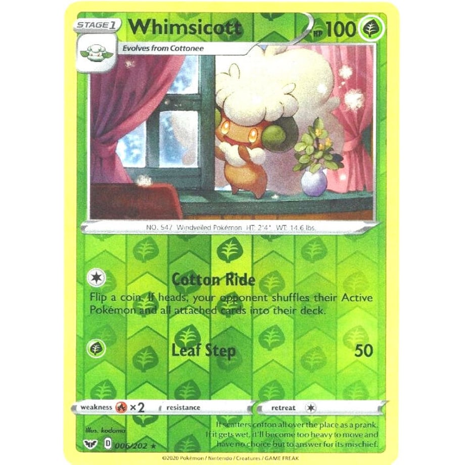 エルフーン【リバホロ】 / Whimsicott - Sword & Shield Base Set (006/202)