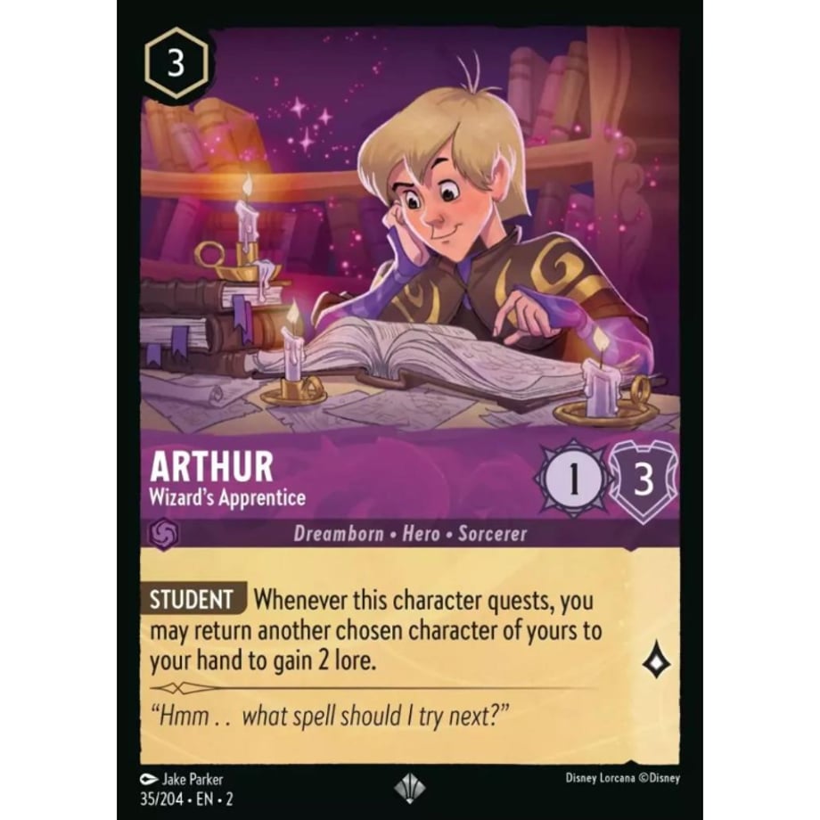 LORCANA アーサー【スーパーレア】 / Arthur (Wizard's Apprentice) - 35/204-EN-2