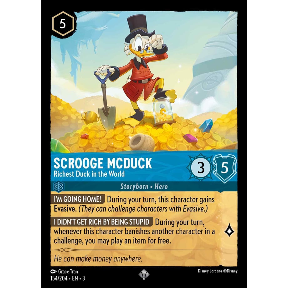 LORCANA スクルージ・マクダック 【スーパーレア】 / Scrooge McDuck (Richest Duck in the World) - 154/204-EN-3