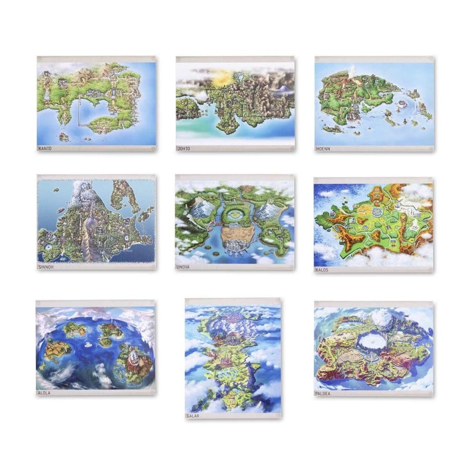ポケモンセンター限定 各地方 ポスター 【9枚入り】 (約20.3cm × 25.4cm)