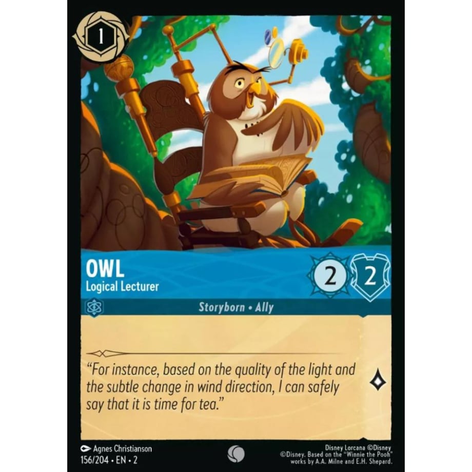 LORCANA オウル【コモン】 / Owl (Logical Lecturer) - 156/204-EN-2(Foil)