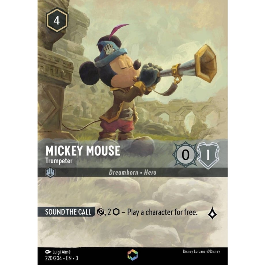 LORCANA ミッキーマウス 【エンチャンテッド】 / Mickey Mouse (Trumpeter) - 220/204-EN-3