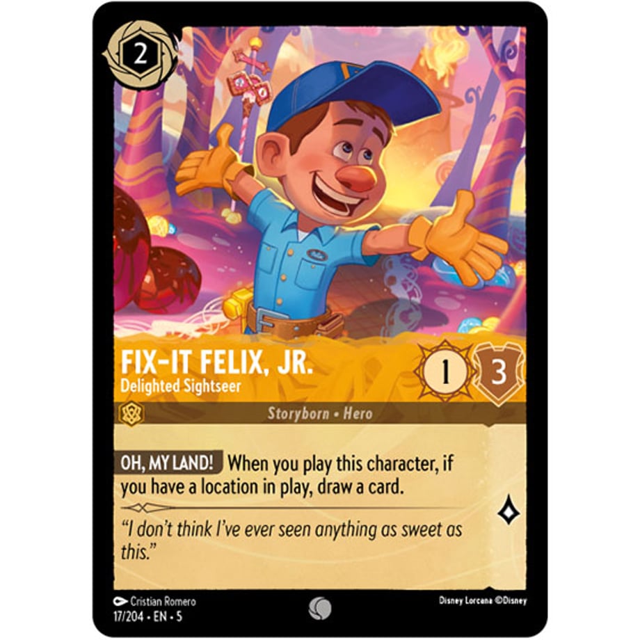 LORCANA フィックス・イット・フェリックスJr.【コモン】 / Fix‐It Felix, Jr. (Delighted Sightseer) - 17/204-EN-5