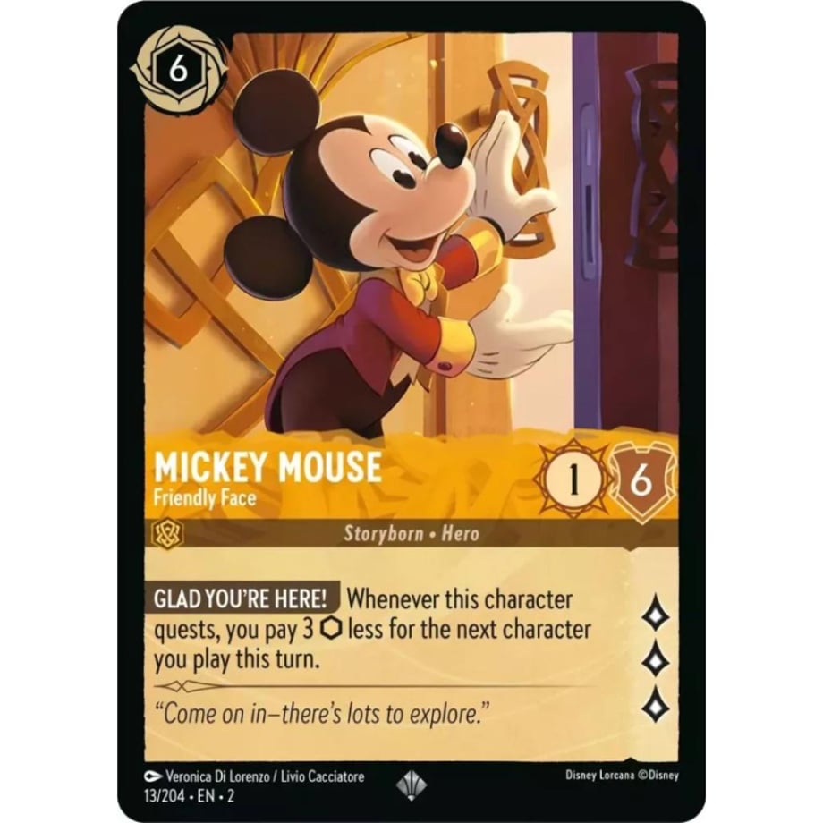 LORCANA ミッキーマウス【スーパーレア】 / Mickey Mouse (Friendly Face) - 13/204-EN-2