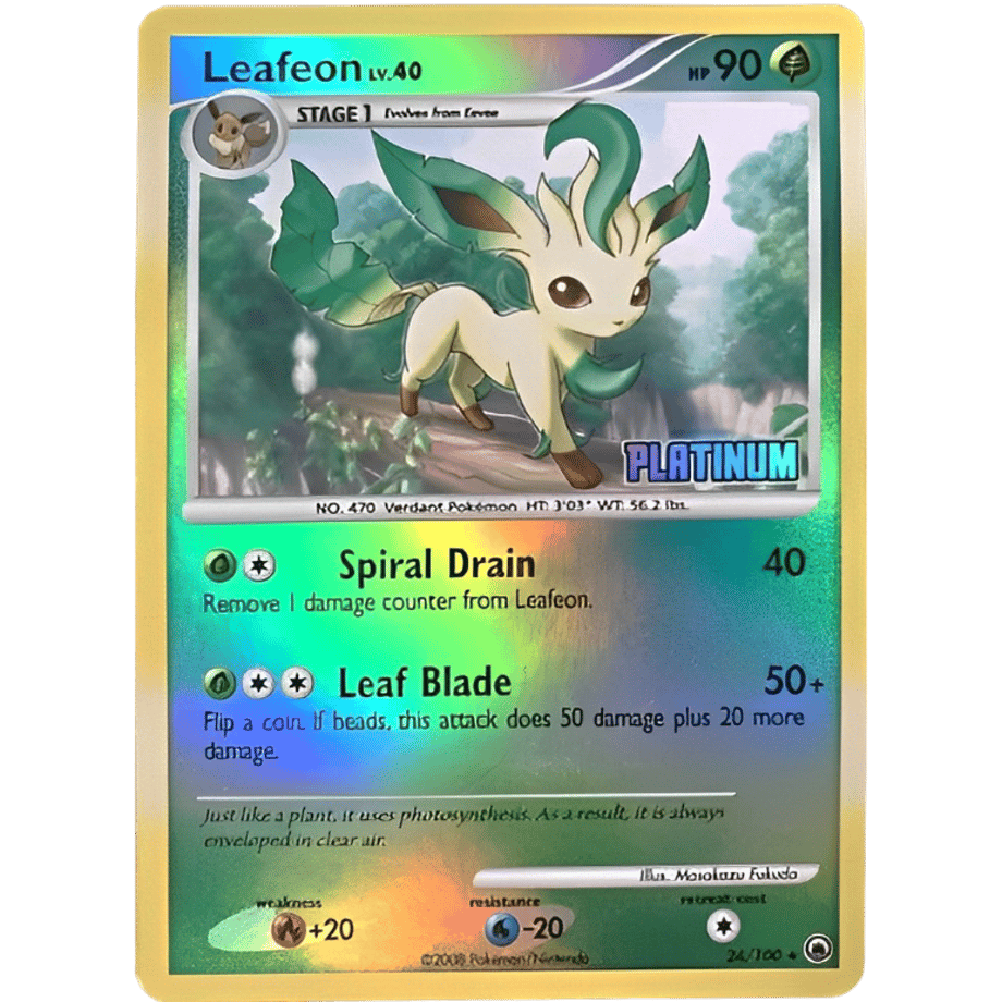 リーフィア【P】【リバホロ】/ Leafeon - Platinum Burger King Promos (24/100)