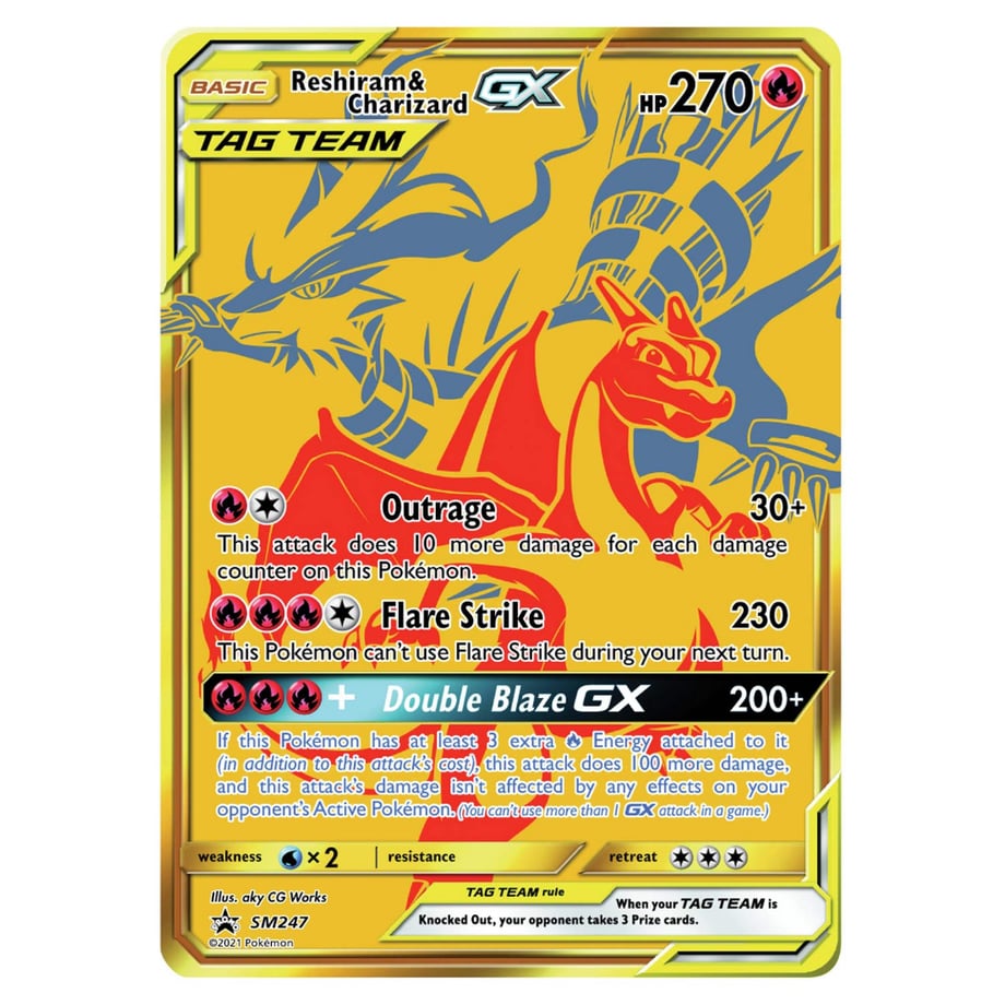 【ジャンボカード】レシラム & リザードン GX SM247 【特大サイズ(146mm×203mm)】