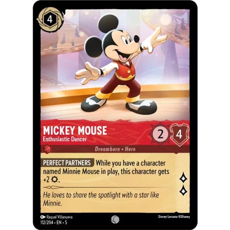 LORCANA Mickey Mouse [Common] / Mickey Mouse (Enthusiastic Dancer) - 112/204-EN-5