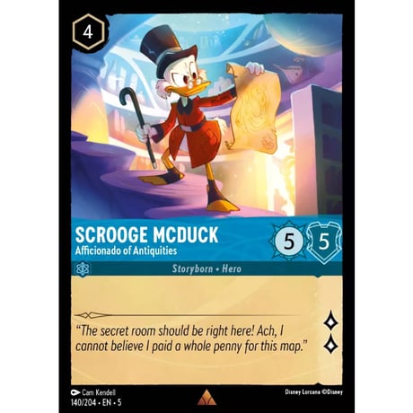 LORCANA スクルージ・マクダック【レア】 / Scrooge McDuck (Aficionado of Antiquities) - 140/204-EN-5