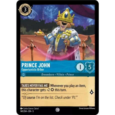 LORCANA Prince John (Opportunistic Briber) - 141/204-EN-5