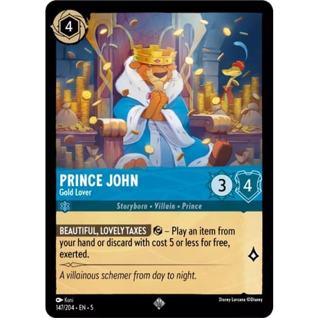 LORCANA Prince John (Gold Lover) - 147/204-EN-5