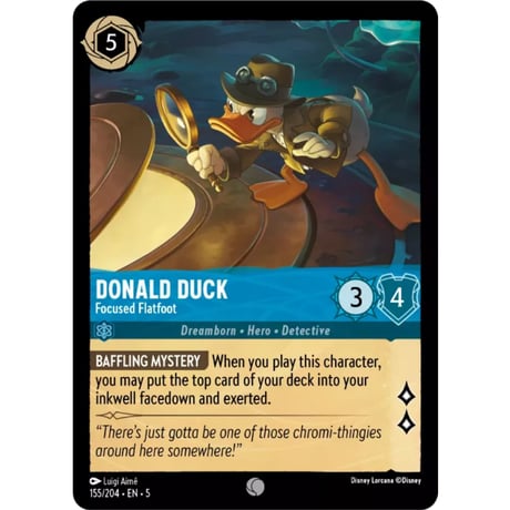 LORCANA Donald Duck (Common) / Donald Duck (Focused Flatfoot) - 155/204-EN-5