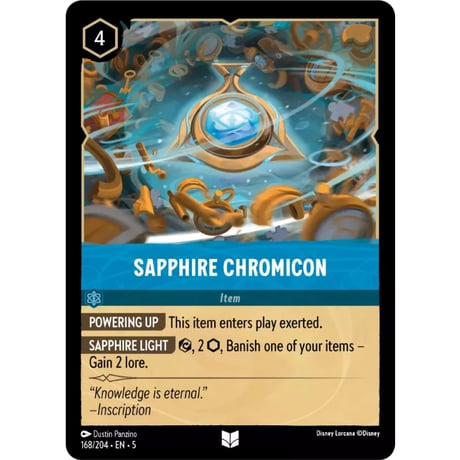 LORCANA Sapphire Chromicon [Uncommon] / Sapphire Chromicon - 168/204-EN-5