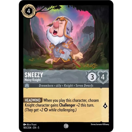 LORCANA Sneezy (Noisy Knight) - 180/204-EN-5