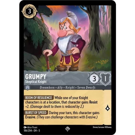 LORCANA Grumpy (Skeptical Knight) - 186/204-EN-5