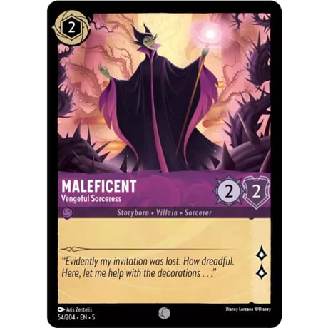 LORCANA マレフィセント【コモン】 / Maleficent (Vengeful Sorceress) - 54/204-EN-5(foil)