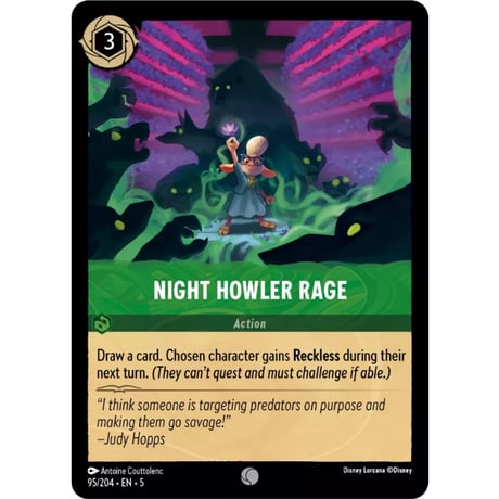 LORCANA Night Howler Rage [Common] / Night Howler Rage - 95/204-EN-5