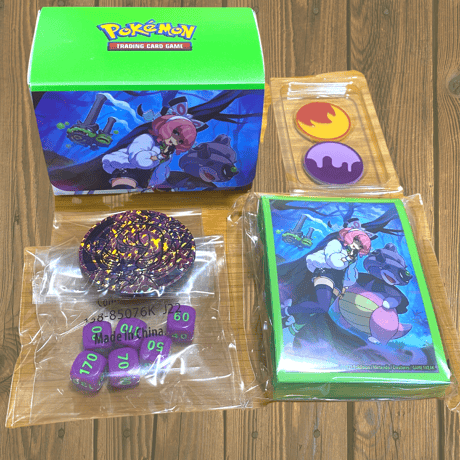 Pokemon Card Premium Tournament Collection Accessories: Deck case, sleeves, coins, damage counters, markers [Clara]