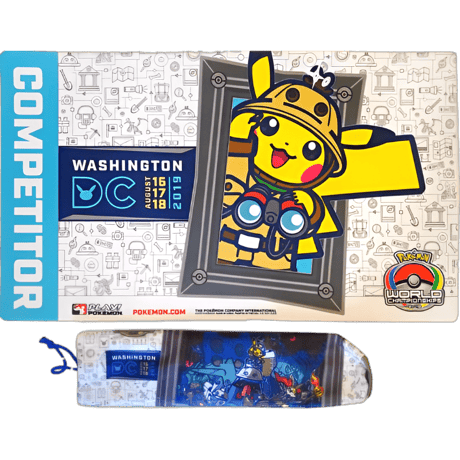 ポケモンカード 2019  World Championships Washington DC スタンプ 選手限定プレイマット 【外袋つき】（ピカチュウ単体）