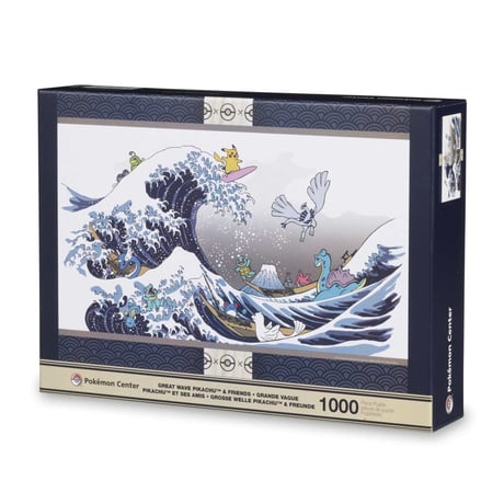 Great Wave Pikachu &amp; Friends Katsushika Hokusai Thirty-six Views of Mount Fuji The Great Wave off Kanagawa Puzzle (1000 Pieces) Exclusive to Overseas Pokémon Centers