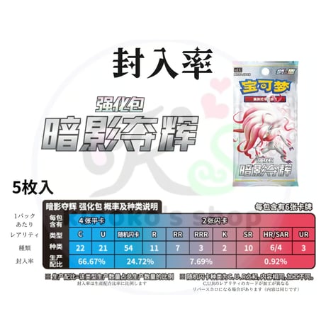 [Box may be crushed] Pokemon Cards Chinese Simplified Edition Shadow Blitz 1 box (6 cards per pack, 20 packs) [Jade Zoroark]