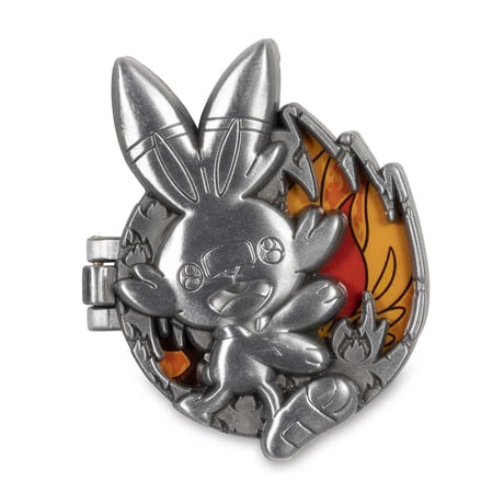 Pokemon Center Exclusive Scorbunny, Ravenfoot, and Aceburn Evolution Pin