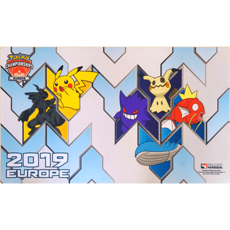 ポケモンカード 2019 ヨーロッパ International Championships プレイマット【ミミッキュ・ゼクロム・コイキング】