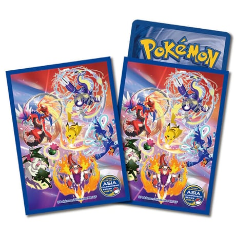 Asian Games venue exclusive Regional League Tournament original (Paldaea starter trio, Pikachu, Corydon, and Miridon) sleeves (64 pieces)