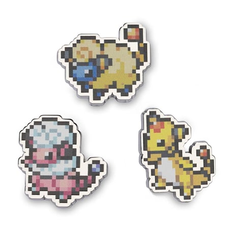 Pokémon Center Exclusive Mareep, Mokoko, and Ampharos Pixel Pin