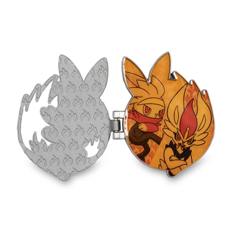 Pokemon Center Exclusive Scorbunny, Ravenfoot, and Aceburn Evolution Pin