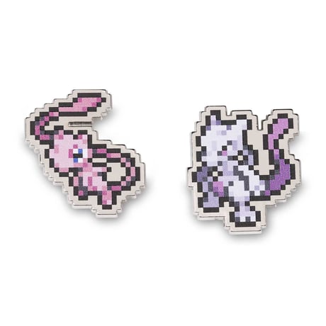 Pokémon Center Exclusive Mew and Mewtwo Pixel Pin