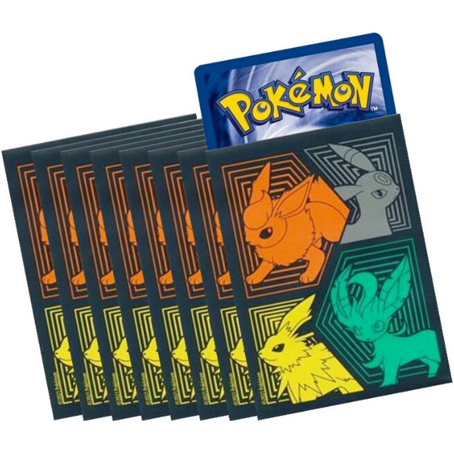 Pokemon Card Evolving Skies Elite Trainer Box Card Sleeves (65 cards) [Booster, Blackie, Sanders, Leafeon]