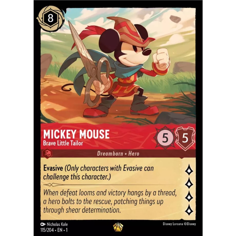 LORCANA Mickey Mouse [Legendary] / Mickey Mouse (Brave Little Tailor) - 115/204-EN-1