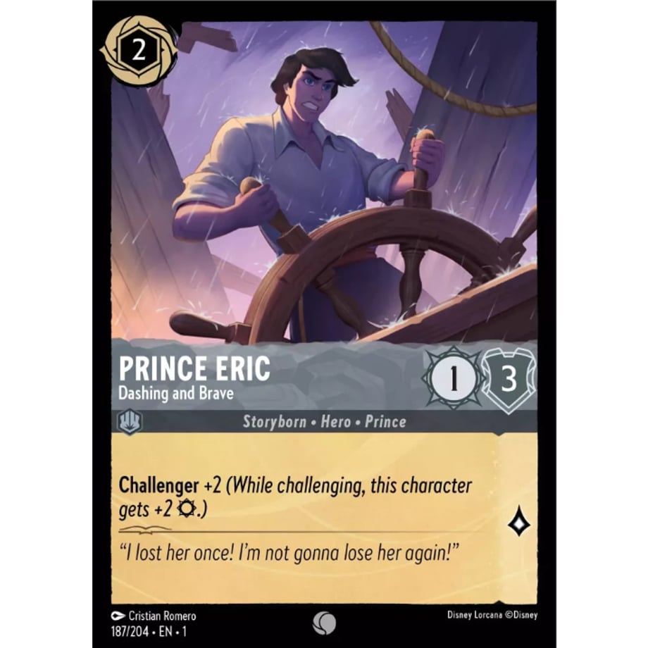 LORCANA Prince Eric (Dashing and Brave) - 187/204-EN-1