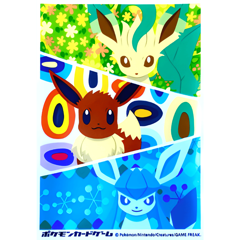 [Rose] Japanese version Pokemon Center exclusive Eevee, Leafeon, and Glaceon sleeves (2012)